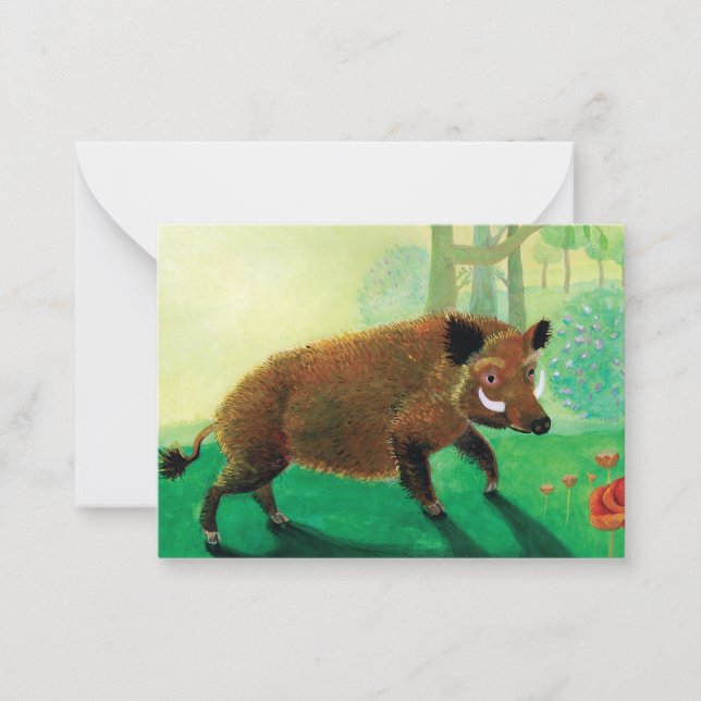Tarjeta Pequeña Ilustracion Wild Boar (Anverso)