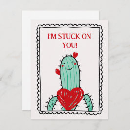 Tarjeta Pequeña I'm Stuck On You Funny Kids Valentine's Day Card