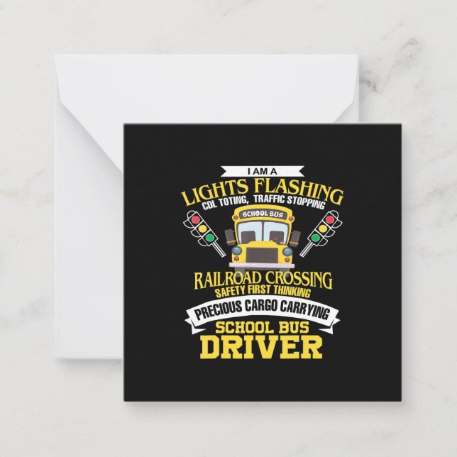 Tarjeta Pequeña im un chofer de autobús escolar de vuelta al regal (Anverso)