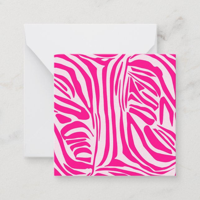 Tarjeta Pequeña Impresión de cebra rosa (Anverso)
