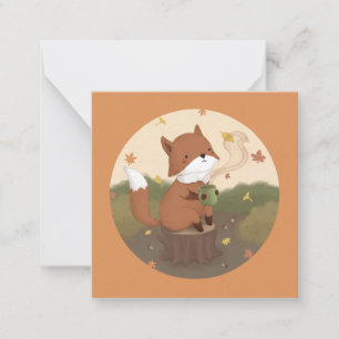 Tarjeta Pequeña Impresionante otoño: Fox