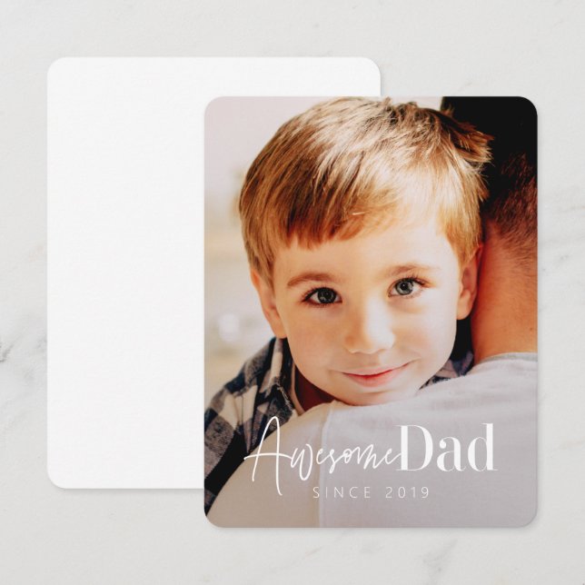 Tarjeta Pequeña Impresionante papá desde 20XX Moderno y elegante f (Anverso / Reverso)