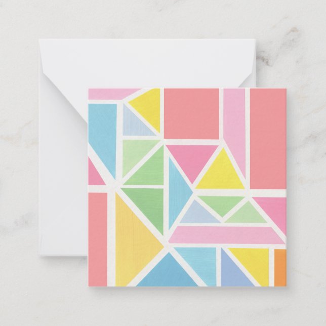 Tarjeta Pequeña Imprimir geométrica de los pasteles de primavera (Anverso)