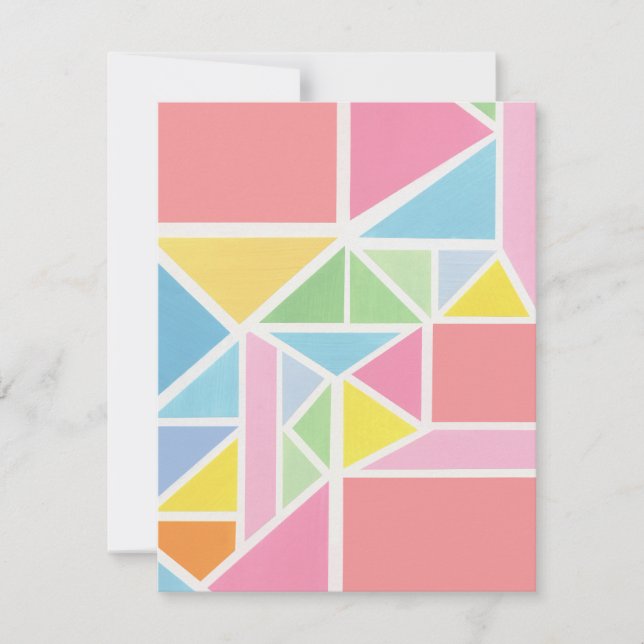 Tarjeta Pequeña Imprimir geométrica de los pasteles de primavera (Anverso)