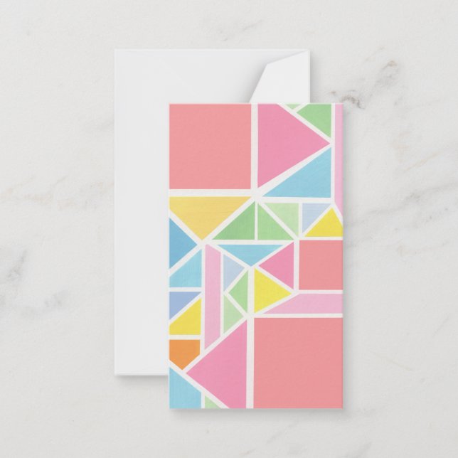 Tarjeta Pequeña Imprimir geométrica de los pasteles de primavera (Anverso)