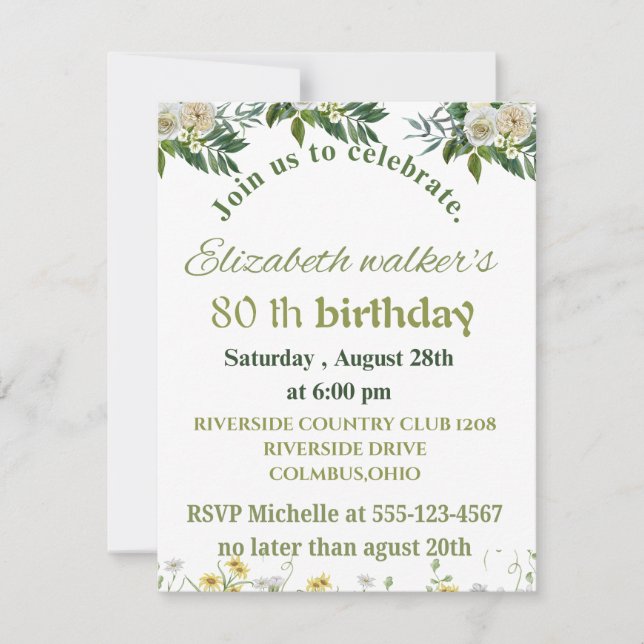 Tarjeta Pequeña Incantación de cumpleaños (Anverso)