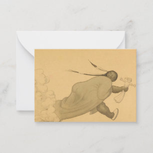 Tarjeta Pequeña Indios y vacuno, Savage Iowa, 1923 por Grant Wood