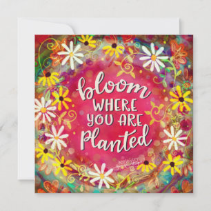 Tarjeta Pequeña Inespiritualidad de "florecer donde te plantan"