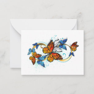 Tarjeta Pequeña Infinidad de Mariposas Monarca