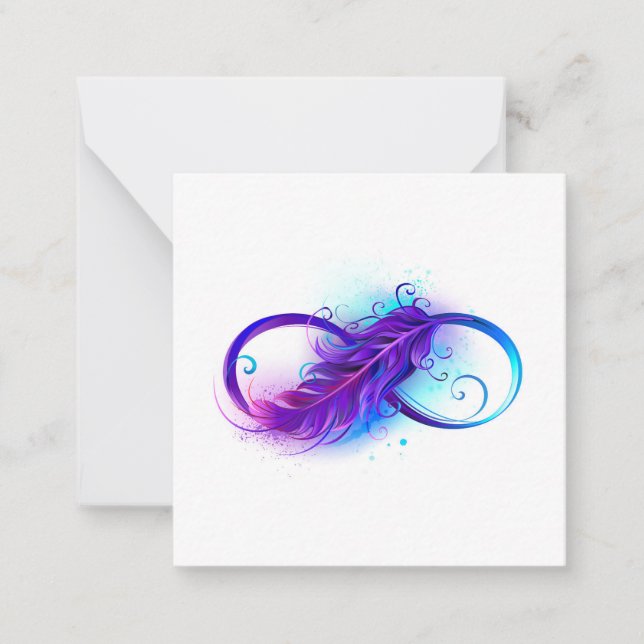 Tarjeta Pequeña Infinity with Purple Feather (Anverso)