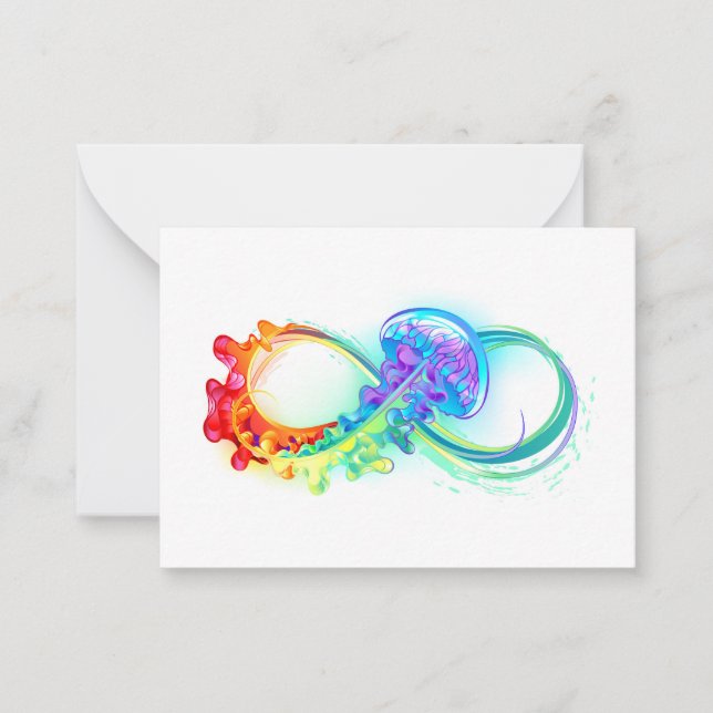 Tarjeta Pequeña Infinity with Rainbow Jellyfish (Anverso)