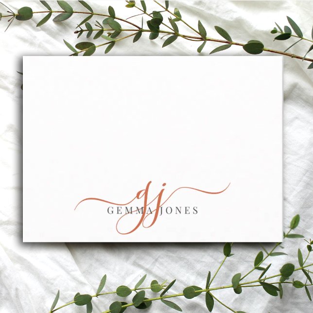 Tarjeta Pequeña Iniciales de escritura de terracota monograma de m (Subido por el creador)