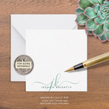 Iniciales de monograma de escritura verde moderno