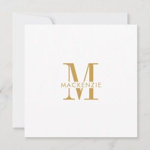 Tarjeta Pequeña Iniciales de monograma de oro con guión moderno Mí