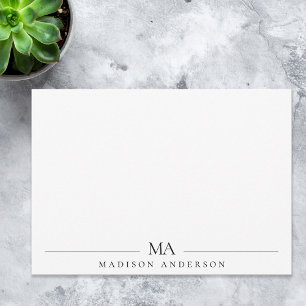 Tarjeta Pequeña Iniciales de monograma minimalista profesional mod