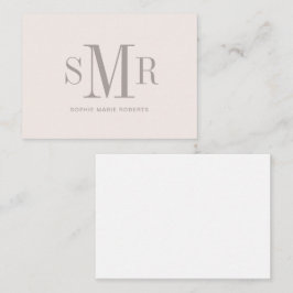 Tarjeta Pequeña Iniciales de monograma modernas de tres letras nom