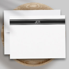 Tarjeta Pequeña Iniciales de monograma modernas simples en negro y