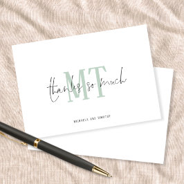 Tarjeta Pequeña Iniciales de Monograma Nombres Boda de sabios Grac