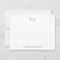 Iniciales de Pareja con Monograma Morado Real Pers