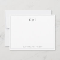 Iniciales de Pareja Elegantes Gris Plateado con Do