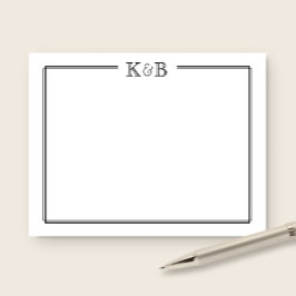 Tarjeta Pequeña Iniciales de Pareja Monograma de Recién Casados Ne