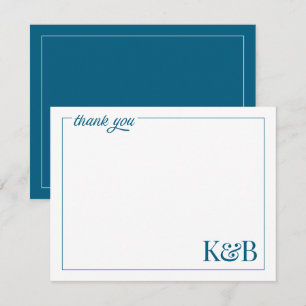Tarjeta Pequeña Iniciales de Parejas Modernas Agradecimiento de Bo