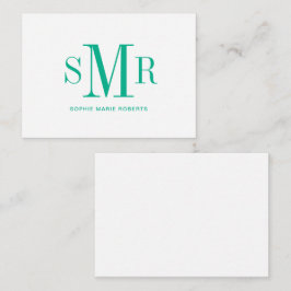 Tarjeta Pequeña Iniciales modernas de monograma de tres letras nom