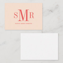 Tarjeta Pequeña iniciales modernas de monograma de tres letras nom