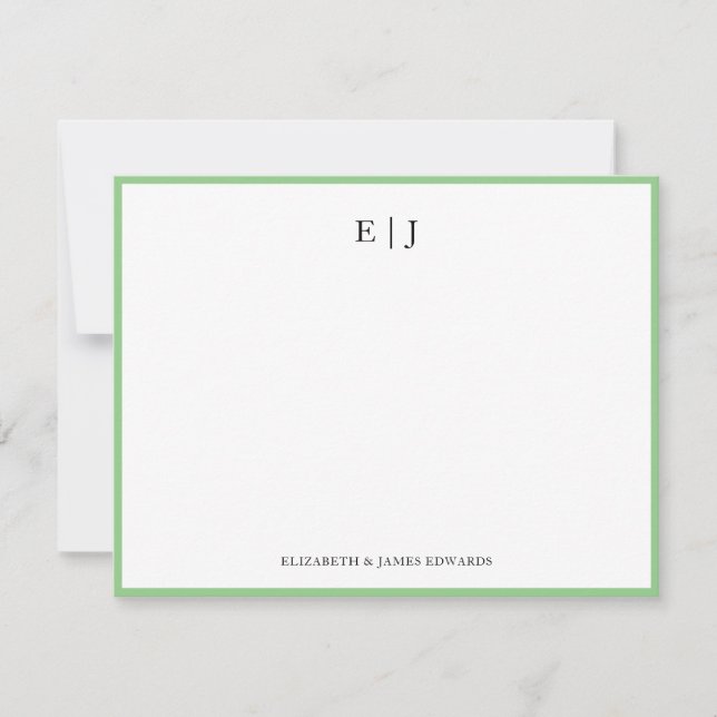 Tarjeta Pequeña Iniciales monogramas de la pareja de la frontera v (Anverso)