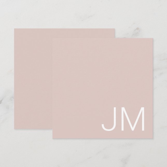 Tarjeta Pequeña Iniciales sobredimensionadas monogramadas de Moda  (Anverso / Reverso)