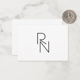 Tarjeta Pequeña Iniciales superpuestas de aspecto moderno