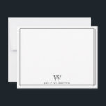 Tarjeta Pequeña Initial Monogram Black Double Border Professional<br><div class="desc">This design features a thin double border with space for a monogram and name/text at the bottom. Click the customize button if you would like to adjust the design elements and/or further modify the text! Variations of this design, additional colors, as well as coordinating products are available in our shop,...</div>