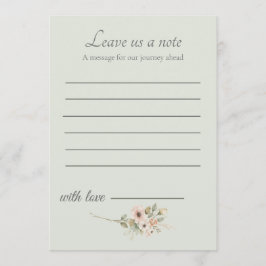 Tarjeta Pequeña Inserto de recuerdo de boda en verde salvia