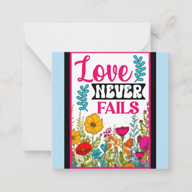 Tarjeta Pequeña Inspiracional Floral Retro (Anverso)