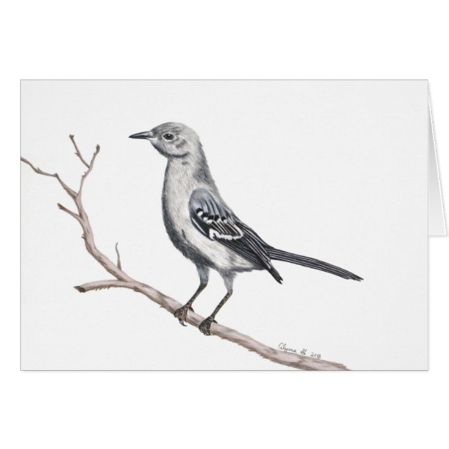 Tarjeta pequeña Inspiradora de Texas Mockingbird (Anverso (Horizontal))