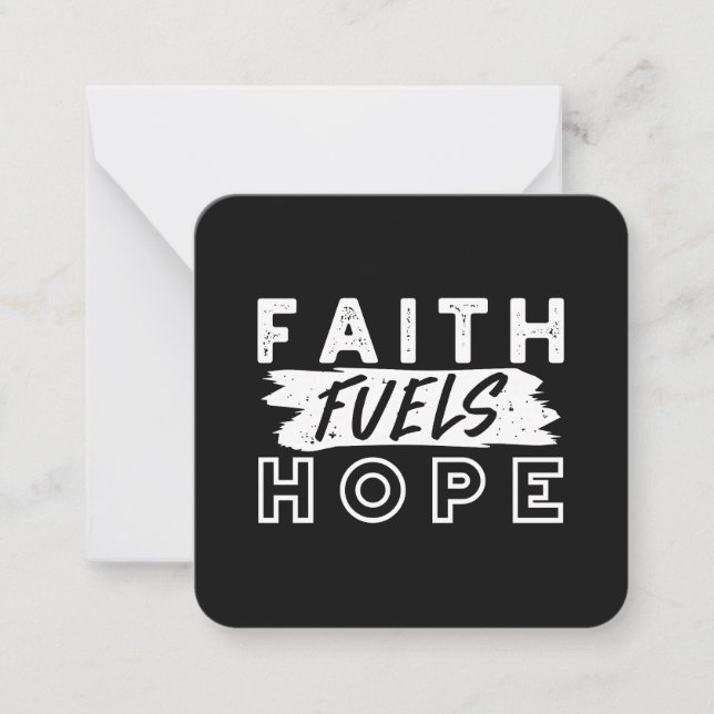 Tarjeta Pequeña Inspirational Faith Quote – Faith Fuels Hope (Anverso)