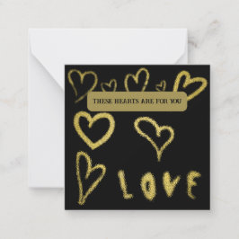 Tarjeta Pequeña *~ Inspire AP62 Kindness Gold HEARTS Note Card