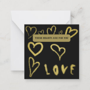 Tarjeta Pequeña *~ Inspire AP62 Kindness Gold HEARTS Note Card