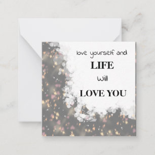 Tarjeta Pequeña *~ Inspire AP62 Kindness Love SELF Note Card