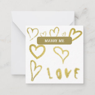 Tarjeta Pequeña *~ Inspire AP62 Kindness oro CASARSE ME Note Card