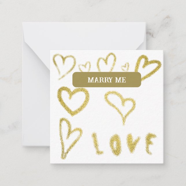 Tarjeta Pequeña *~ Inspire AP62 Kindness oro CASARSE ME Note Card (Anverso)