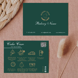 Tarjeta Pequeña Instrucciones para el cuidado de las tartas Código