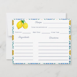 Tarjeta Pequeña Instrucciones para la receta siciliana de ducha de