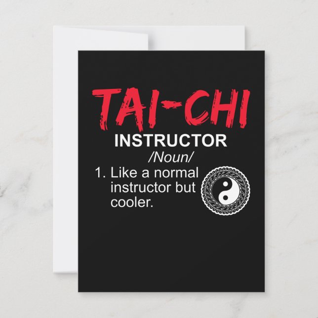 Tarjeta Pequeña Instructor de tai chi luchador de tai chi (Anverso)