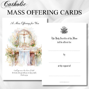 Tarjeta Pequeña Intenciones de Ofrenda de la Misa Católica Recuerd
