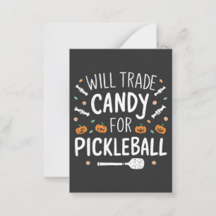 Tarjeta Pequeña Intercambiaré Caramelo Por Pickleball Halloween Es