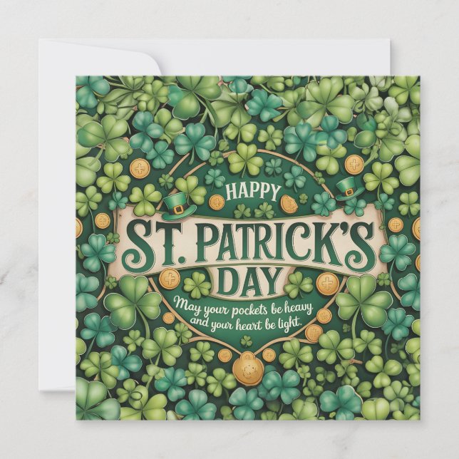 Tarjeta Pequeña Irish Shamrock Celebration Design (Anverso)