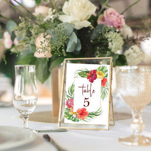 Tarjeta Pequeña Isla Tropical Hibiscus Boda Floral No