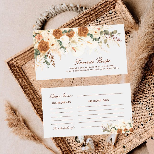 Tarjeta Pequeña Ivory Calla Lilies Favorite Recipe Bridal Ticket (Subido por el creador)