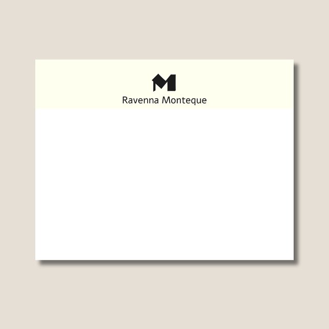 Tarjeta Pequeña Ivory Elegant Personalized Name Letter Monogram  (Subido por el creador)